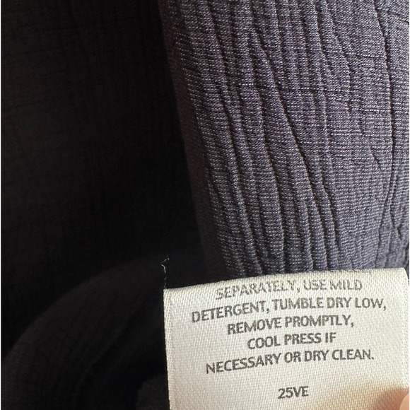 Eileen Fisher Navy Open Front Collared Blazer Cardigan Crepe Silk Size Small - Picture 7 of 8